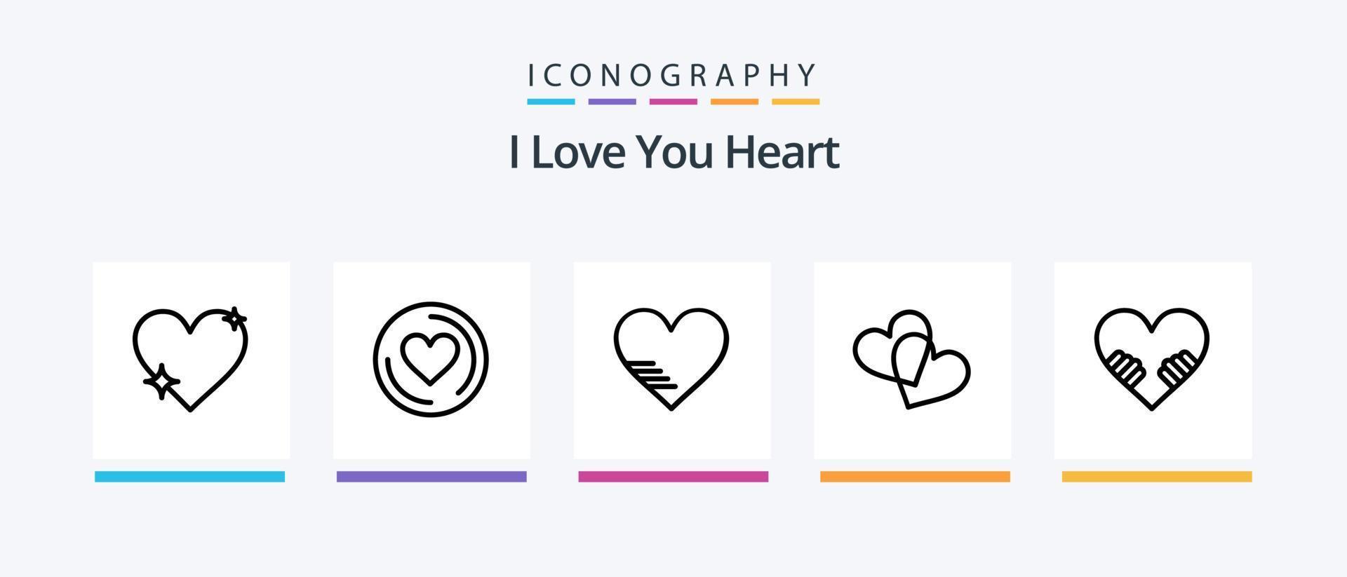 cuore linea 5 icona imballare Compreso . piace. emoji. amore. piace. creativo icone design vettore