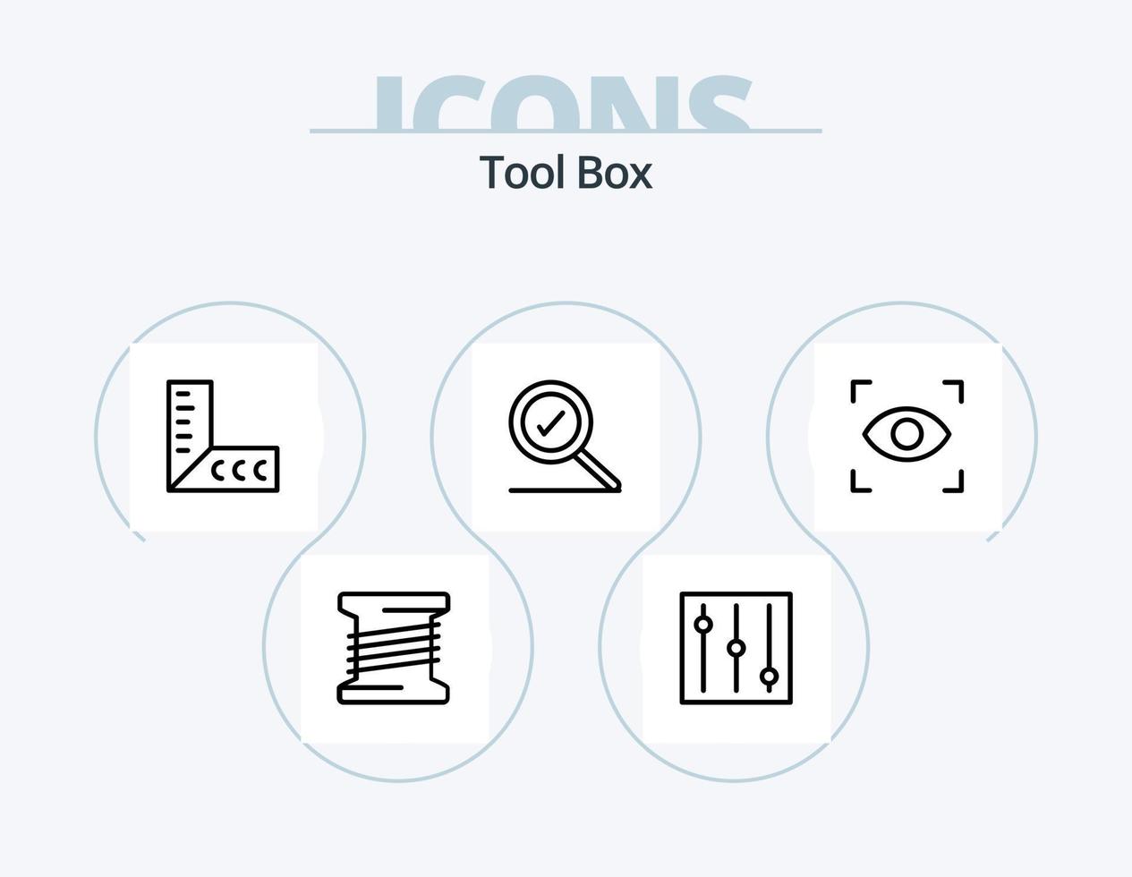 utensili linea icona imballare 5 icona design. . ampere. . messa a fuoco vettore