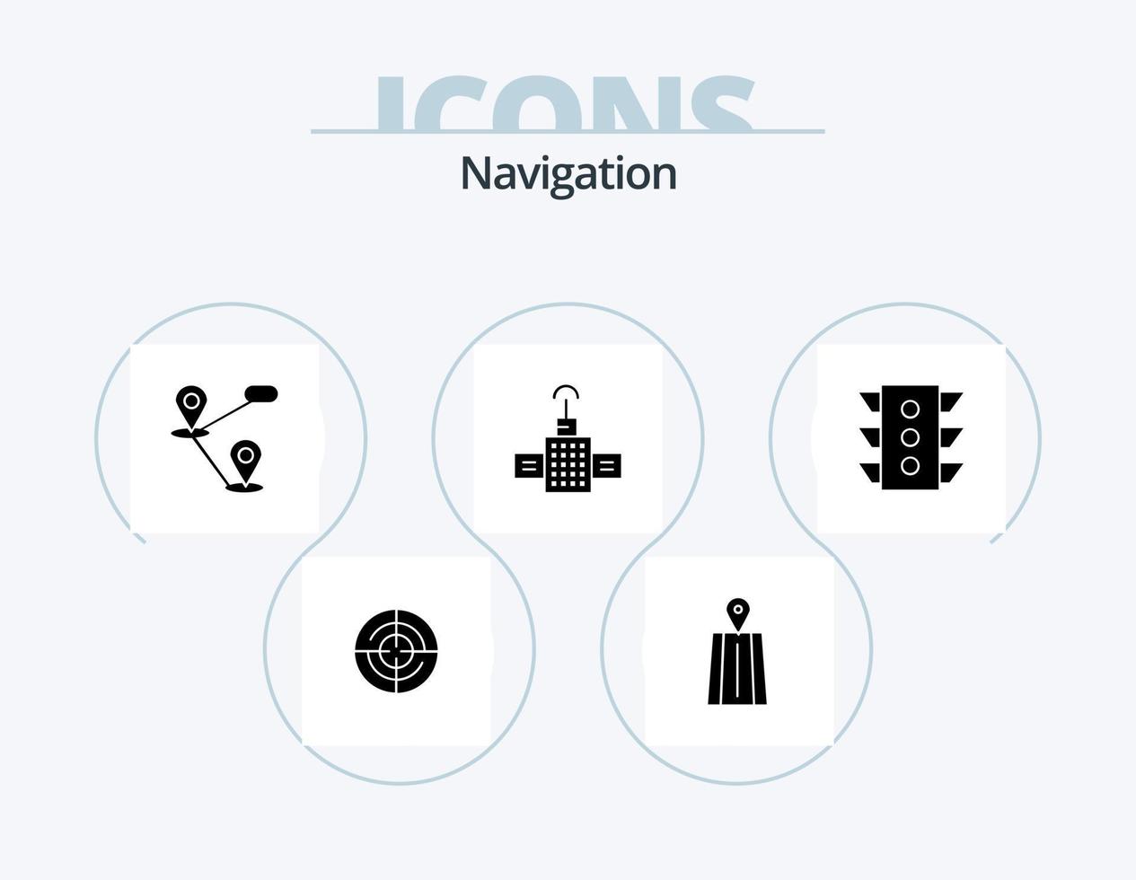 navigazione glifo icona imballare 5 icona design. regola. segnale. Posizione. traffico. satellitare vettore