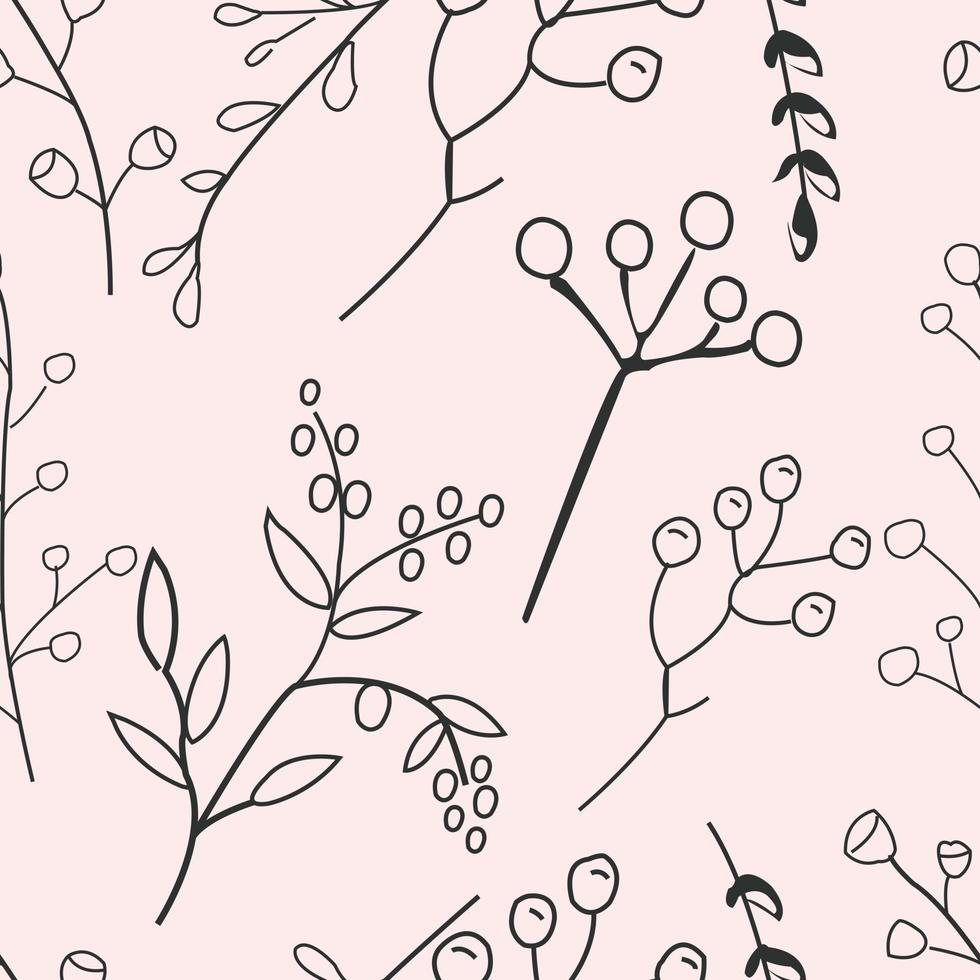 carino fiore e foglia seamless pattern di sfondo vettore