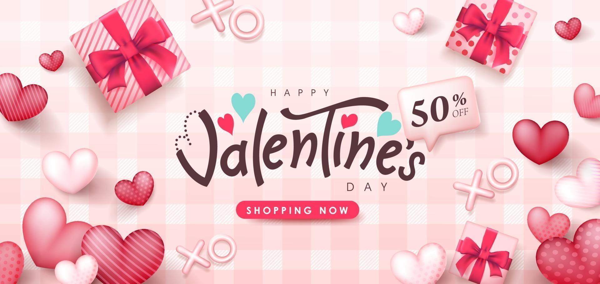 poster di vendita di San Valentino o banner backgroud. vettore