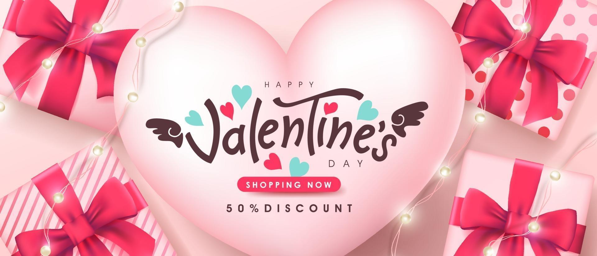 poster di vendita di San Valentino o banner backgroud. vettore