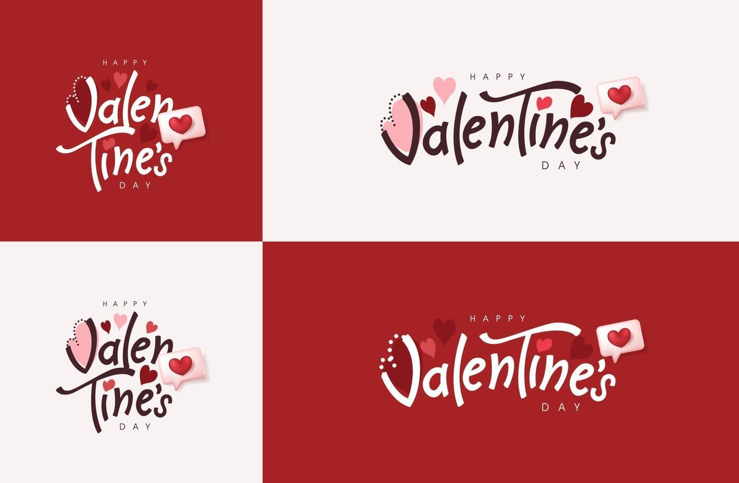 felice giorno di san valentino banner tipografia backgroud. vettore