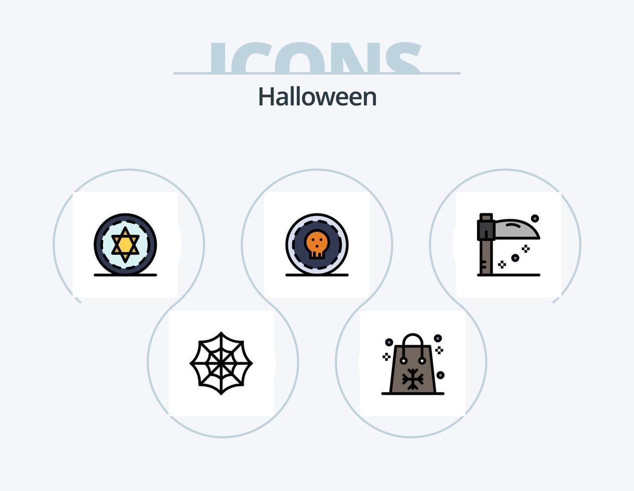 Halloween linea pieno icona imballare 5 icona design. Halloween. sillabare. Pasqua. ottobre. Halloween vettore
