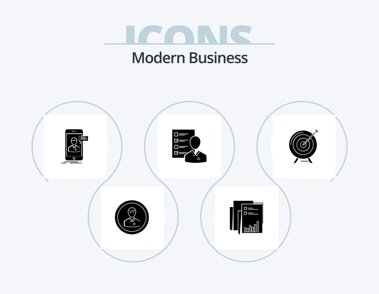 moderno attività commerciale glifo icona imballare 5 icona design. mobile. vivere Chiacchierare. analitica. Chiacchierare. marketing vettore