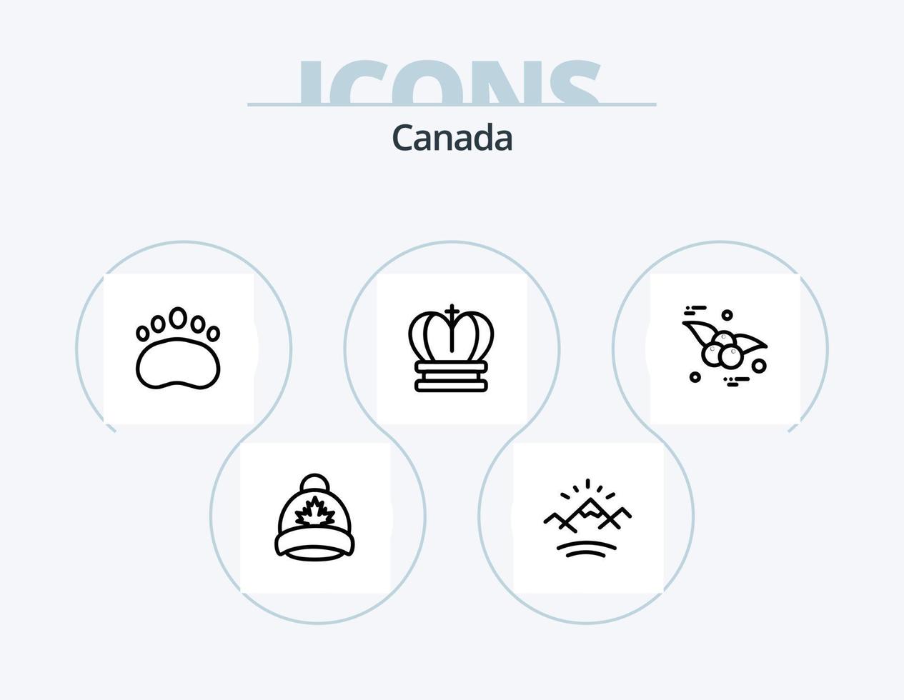 Canada linea icona imballare 5 icona design. foglia. frutta. bandiera. cibo. Canada vettore