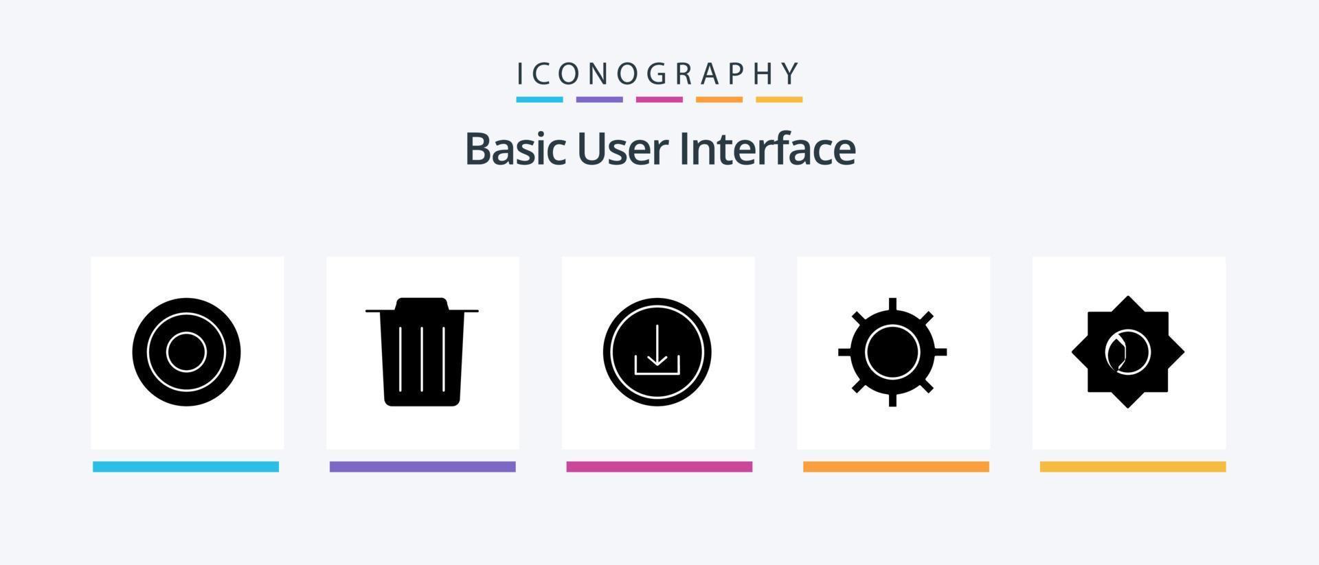 di base glifo 5 icona imballare Compreso ui. di base. di base. ambientazione. ingranaggio. creativo icone design vettore