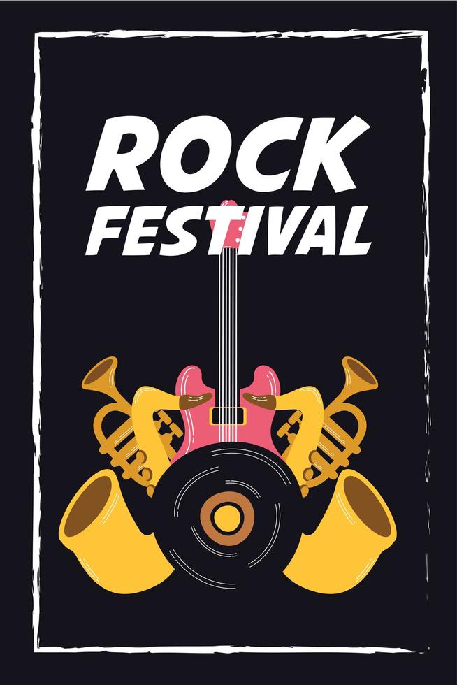 poster di invito di intrattenimento festival rock vettore