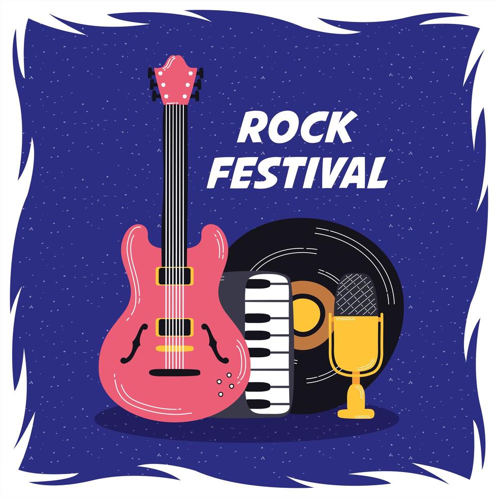 poster di invito di intrattenimento festival rock vettore