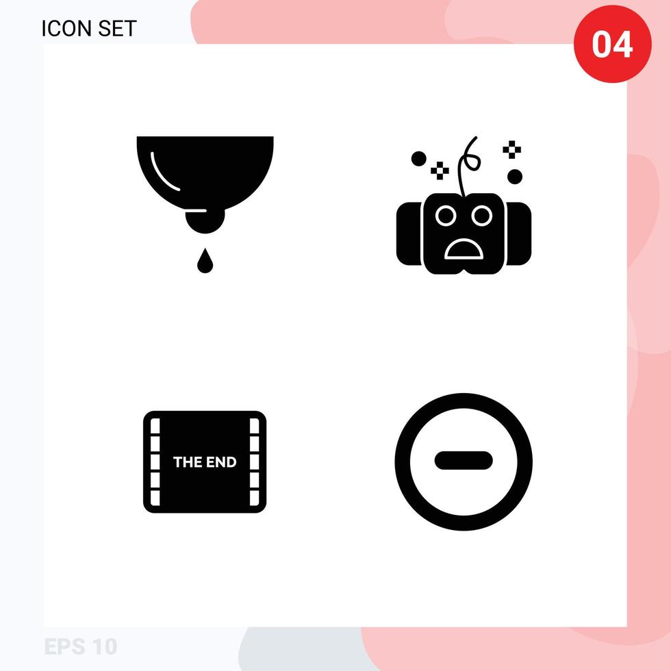 impostato di 4 moderno ui icone simboli segni per bambino orrore latte vigilia film modificabile vettore design elementi