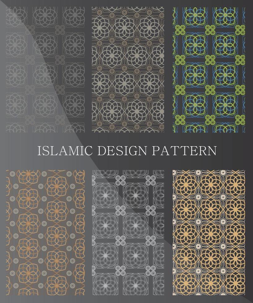 modelli senza cuciture ornamentali islamici. collezione di motivi geometrici in stile orientale. modelli aggiunti al pannello dei campioni. vettore