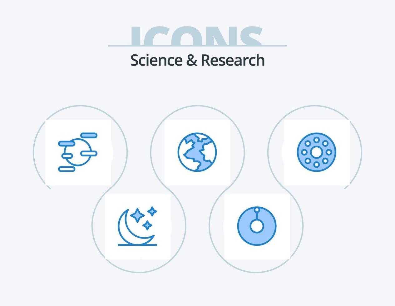 scienza blu icona imballare 5 icona design. . terra. . infrarosso vettore