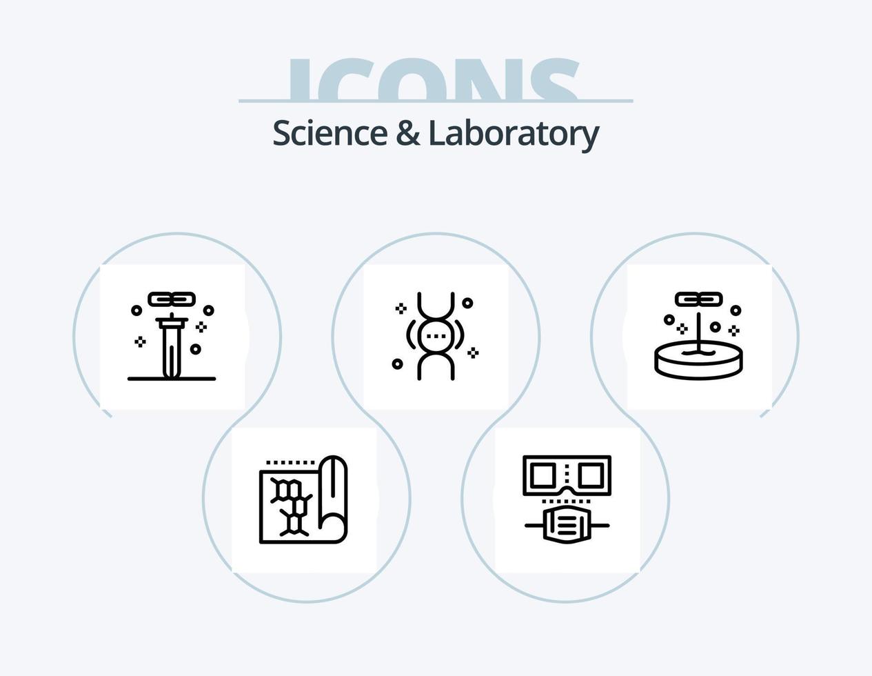 scienza linea icona imballare 5 icona design. bruciatore. microrganismi. tubo. vita. scienza vettore