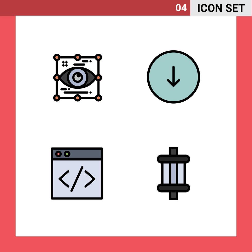 impostato di 4 moderno ui icone simboli segni per arte ragnatela Guarda giù sviluppo modificabile vettore design elementi