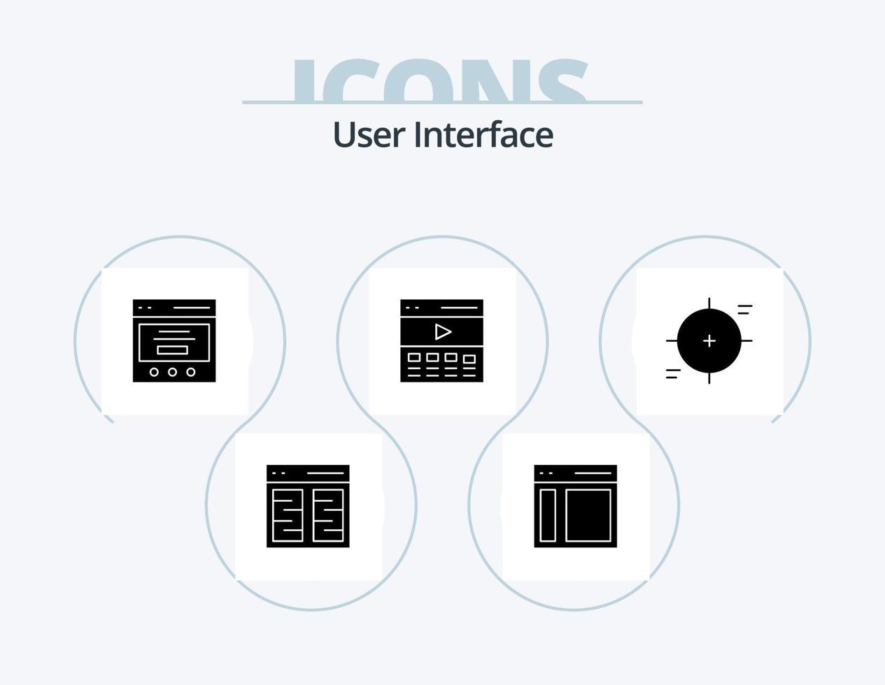 utente interfaccia glifo icona imballare 5 icona design. eroe. comunicazione. barra laterale. cursore vettore