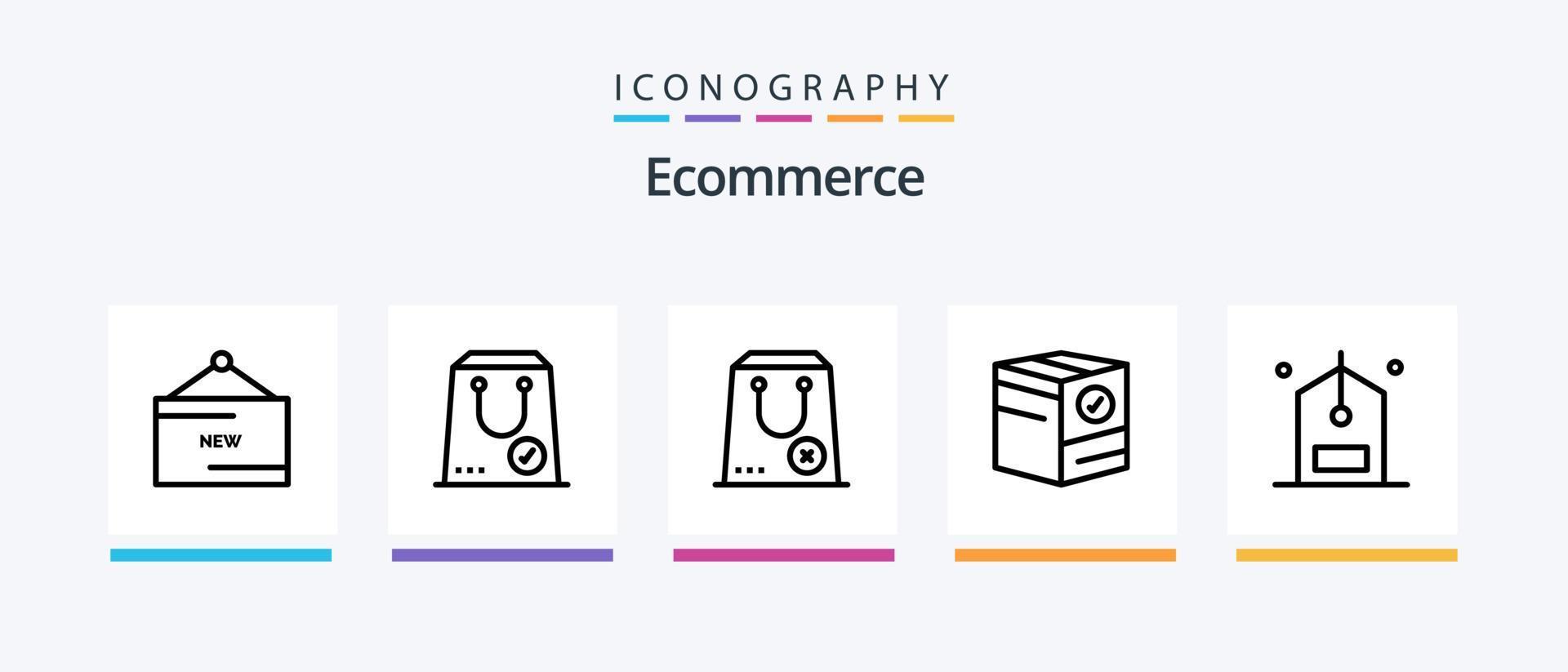 e-commerce linea 5 icona imballare Compreso nuovo. creare. rimuovere. Inserisci. e. creativo icone design vettore