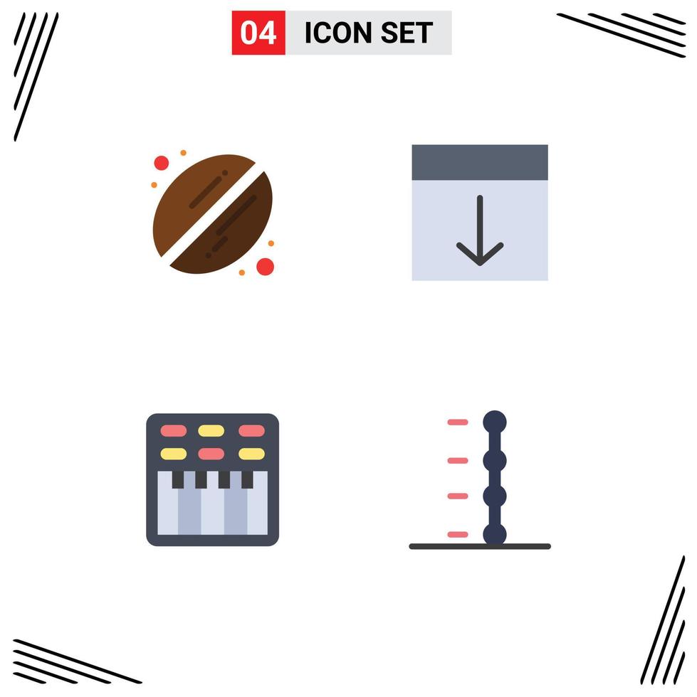 azione vettore icona imballare di 4 linea segni e simboli per fagiolo film organizzare disposizione suono modificabile vettore design elementi