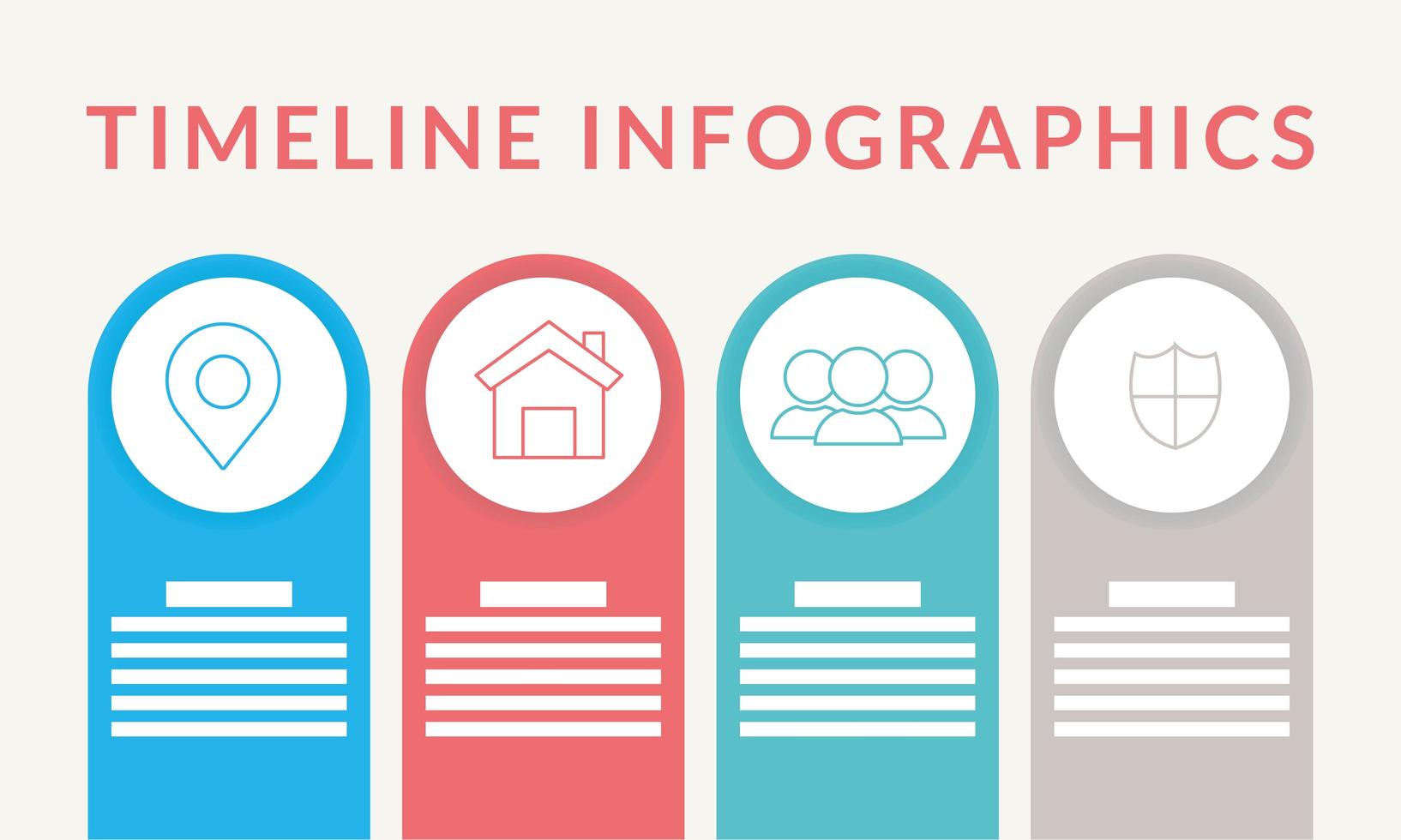 timeline infografica con icone vettore