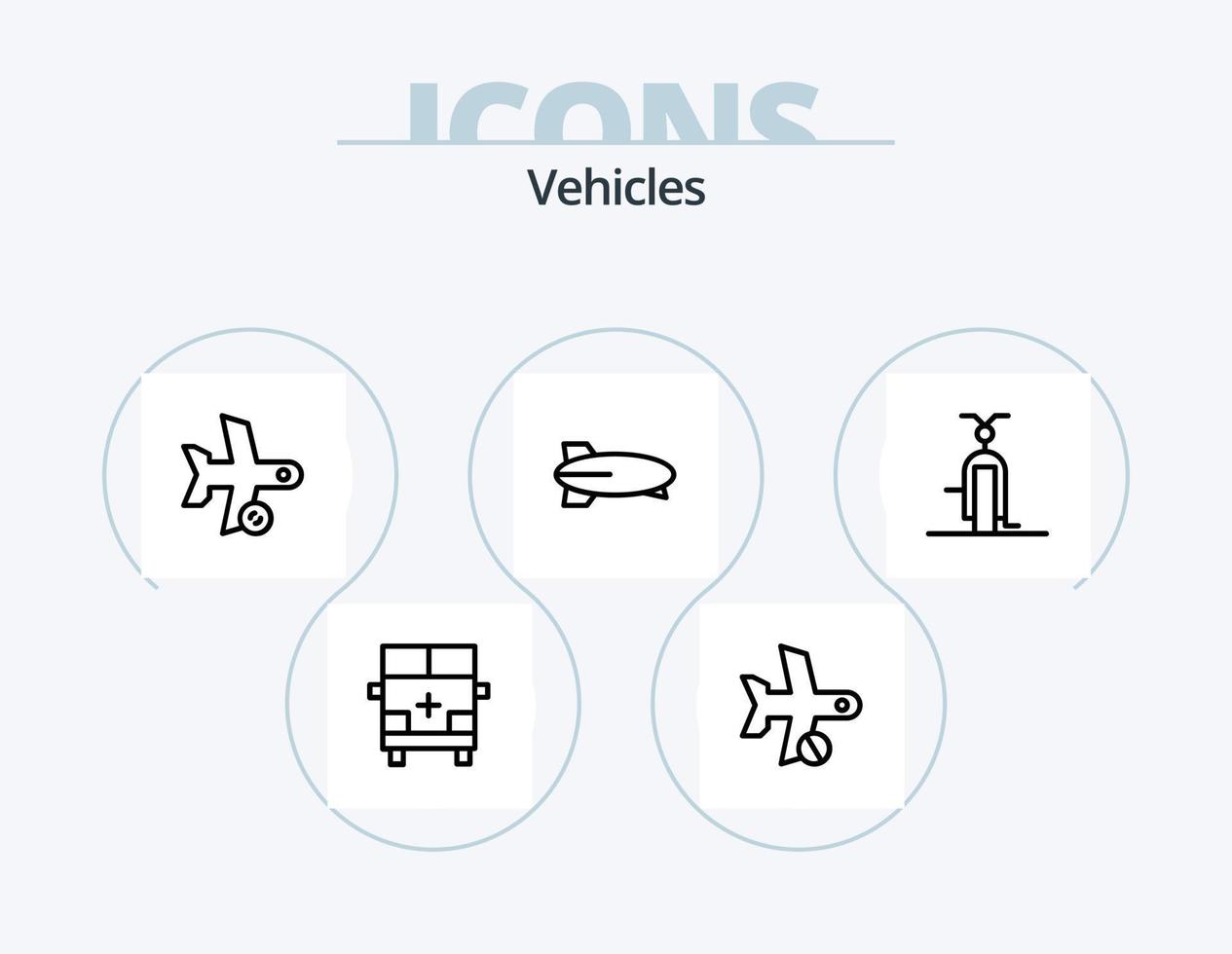 veicoli linea icona imballare 5 icona design. aereo. Annulla. trasporto. veicoli. trasporto vettore
