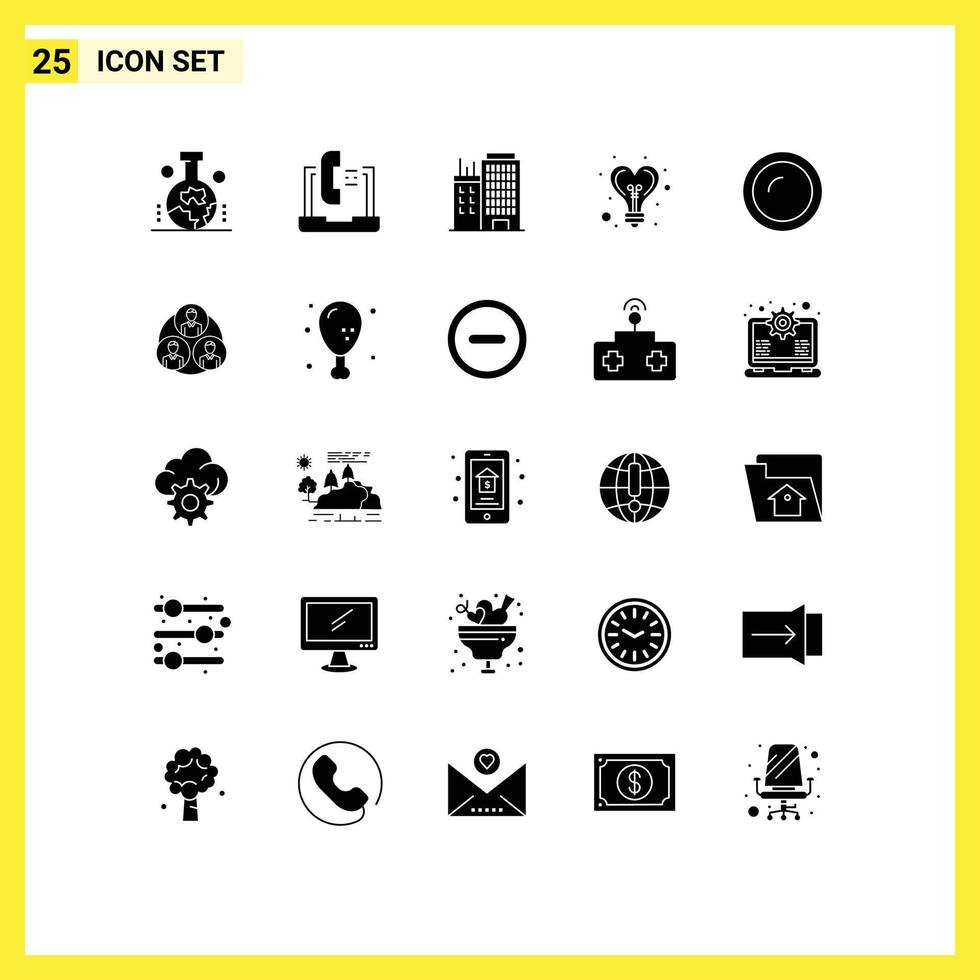 25 solido glifo concetto per siti web mobile e applicazioni elettrodomestici leggero servizio idea vero modificabile vettore design elementi