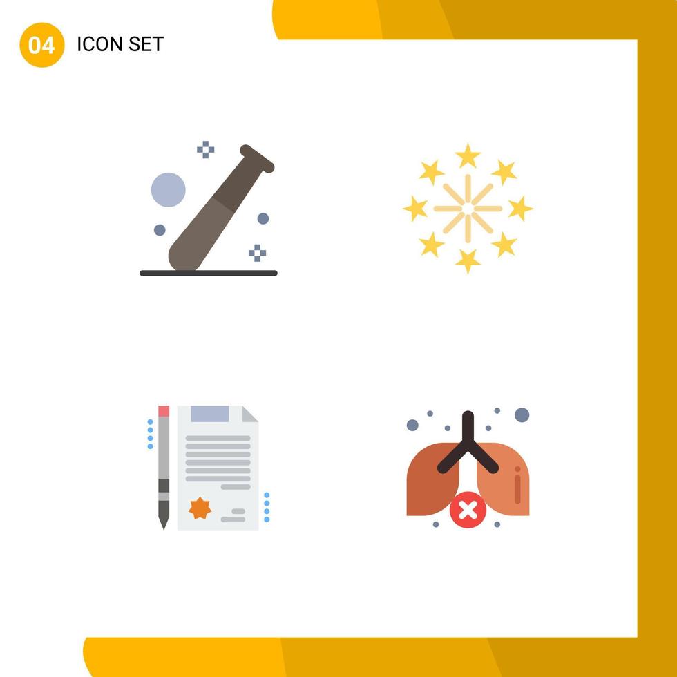 4 piatto icona concetto per siti web mobile e applicazioni palla certificato Palestra fuoco d'artificio legale modificabile vettore design elementi