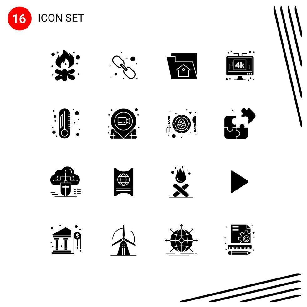 azione vettore icona imballare di 16 linea segni e simboli per lcd media ragnatela collegamento Schermo servizio modificabile vettore design elementi