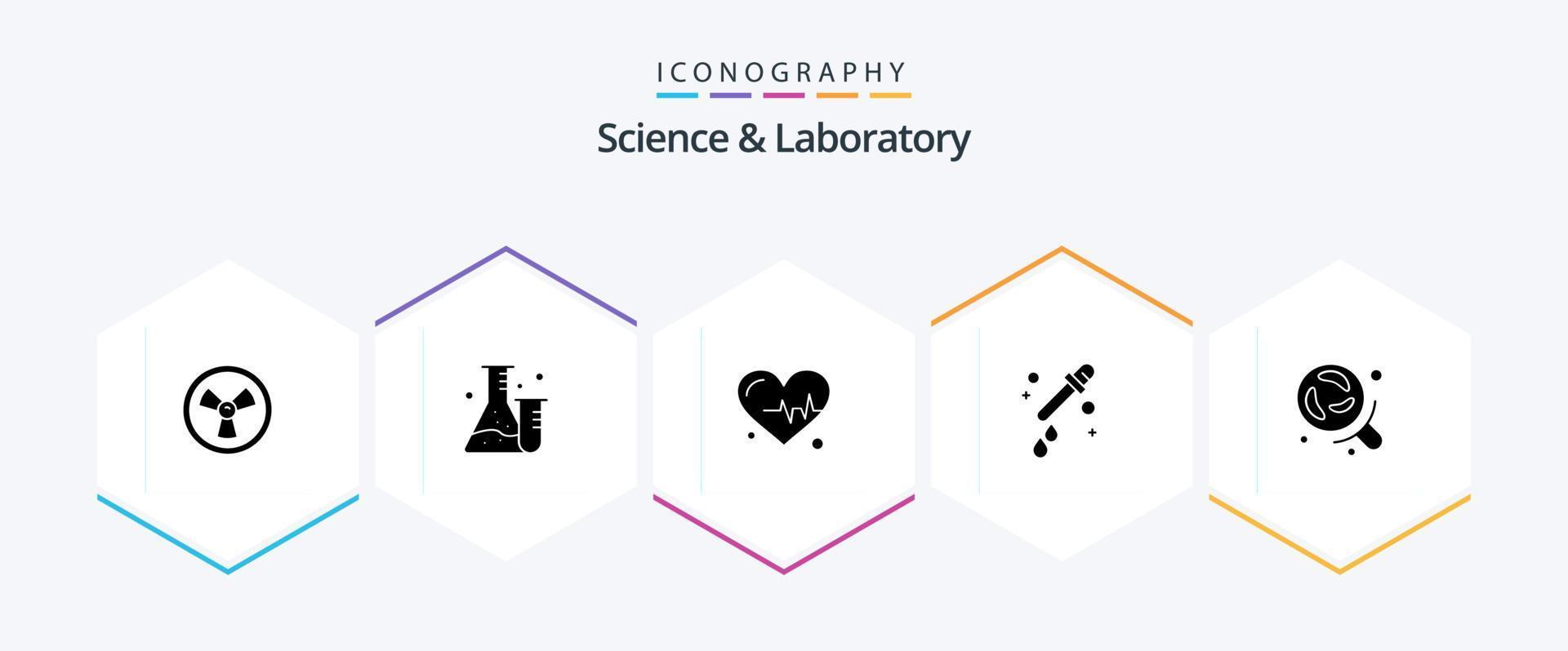 scienza 25 glifo icona imballare Compreso . ricerca. colpo. laboratorio. scienza vettore