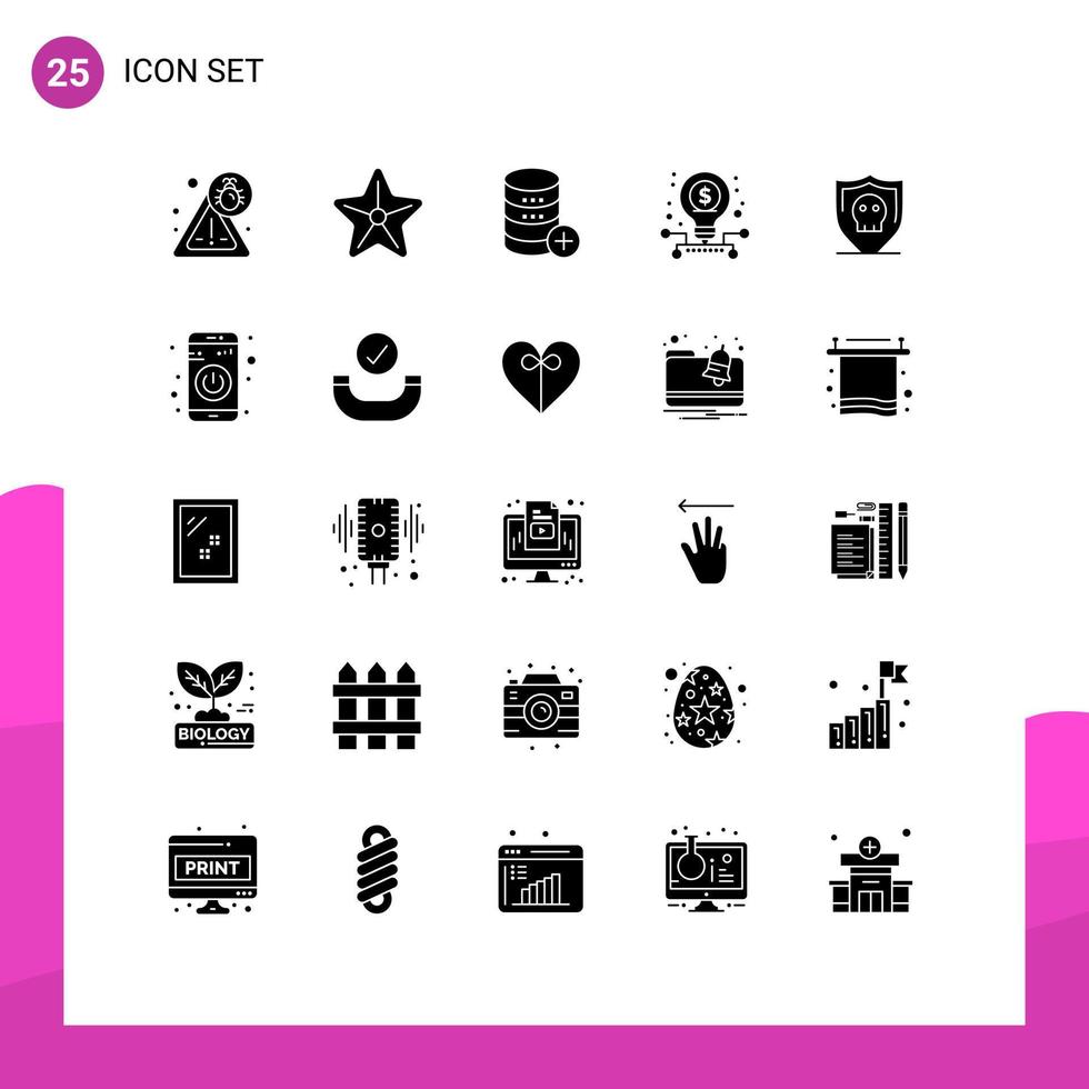 25 creativo icone moderno segni e simboli di sicurezza azione server avviare attività commerciale modificabile vettore design elementi