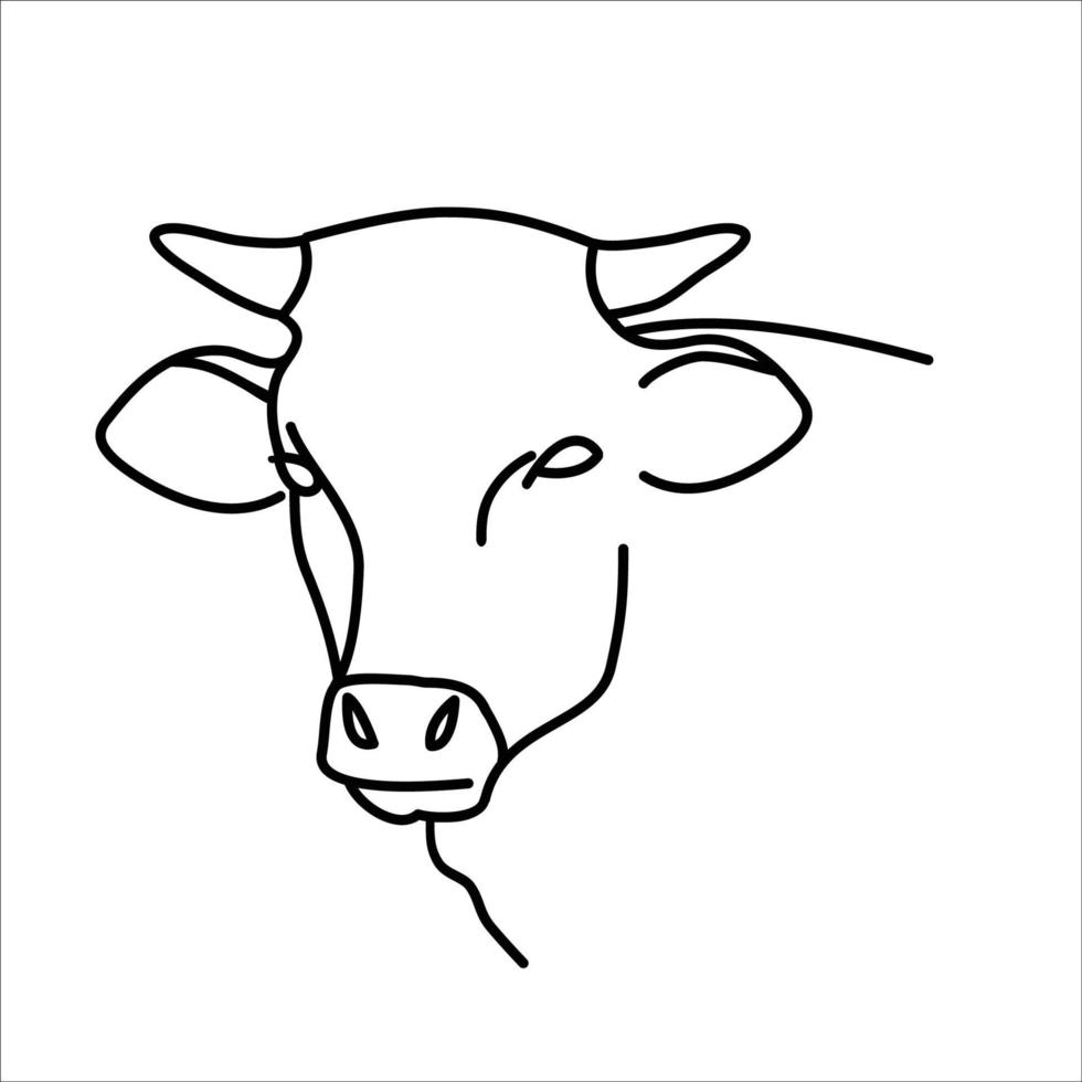 disegno dell'icona di mucca animale. vettore, clip art, illustrazione, stile di design icona linea. vettore