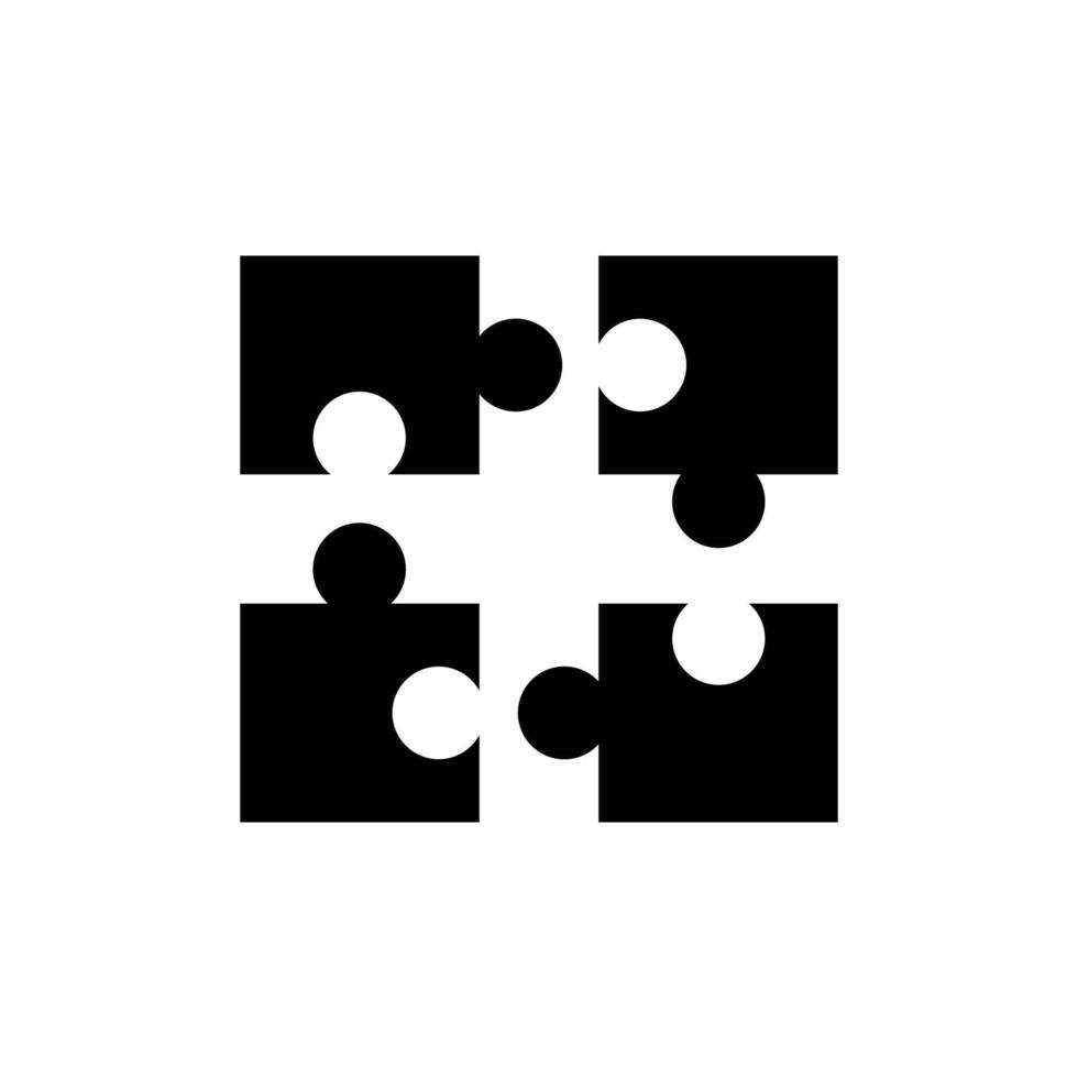 vettore icona puzzle, segno piatto pieno, pittogramma solido isolato su bianco. simbolo di plugin, illustrazione logo.