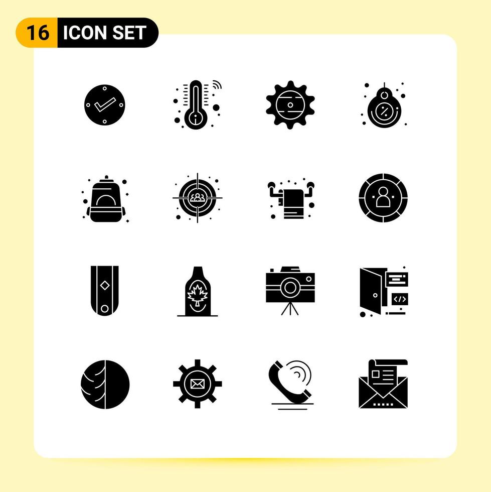 azione vettore icona imballare di 16 linea segni e simboli per Borsa sconto berretto etichetta etichetta modificabile vettore design elementi