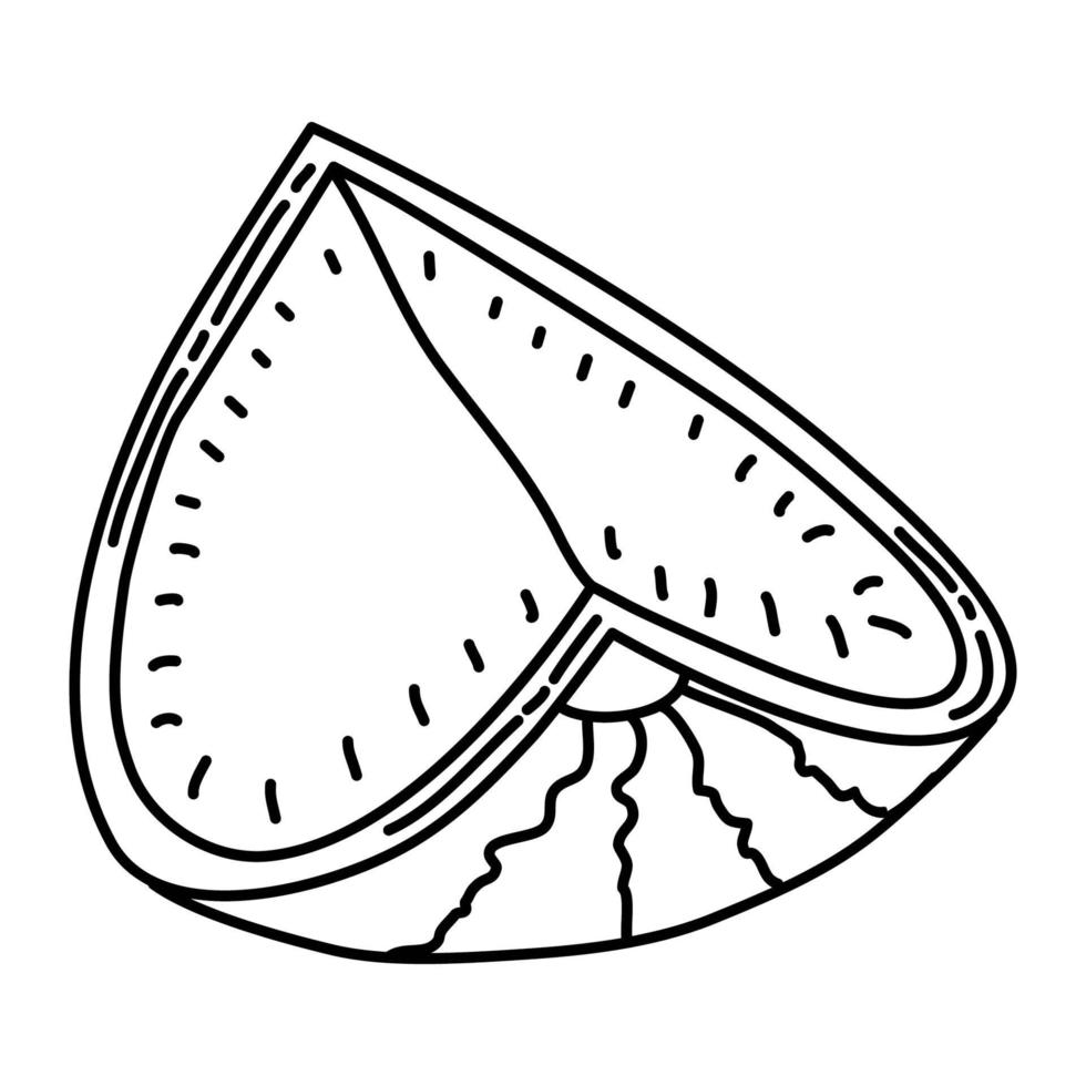 icona tropicale di anguria. Doodle disegnato a mano o icona stile contorno vettore