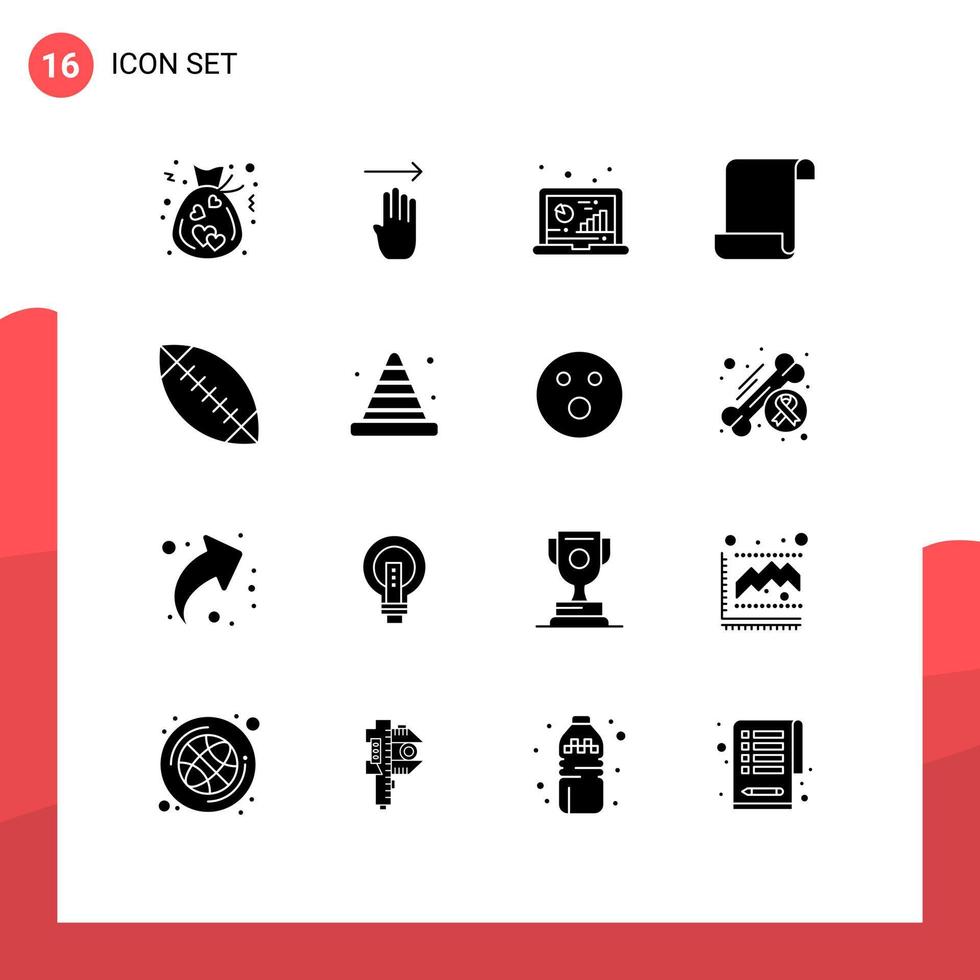 16 creativo icone moderno segni e simboli di calcio copione analisi log ricerca modificabile vettore design elementi