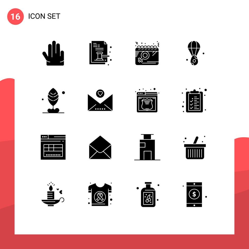 impostato di 16 moderno ui icone simboli segni per foglia biondo calendario orecchio donne modificabile vettore design elementi
