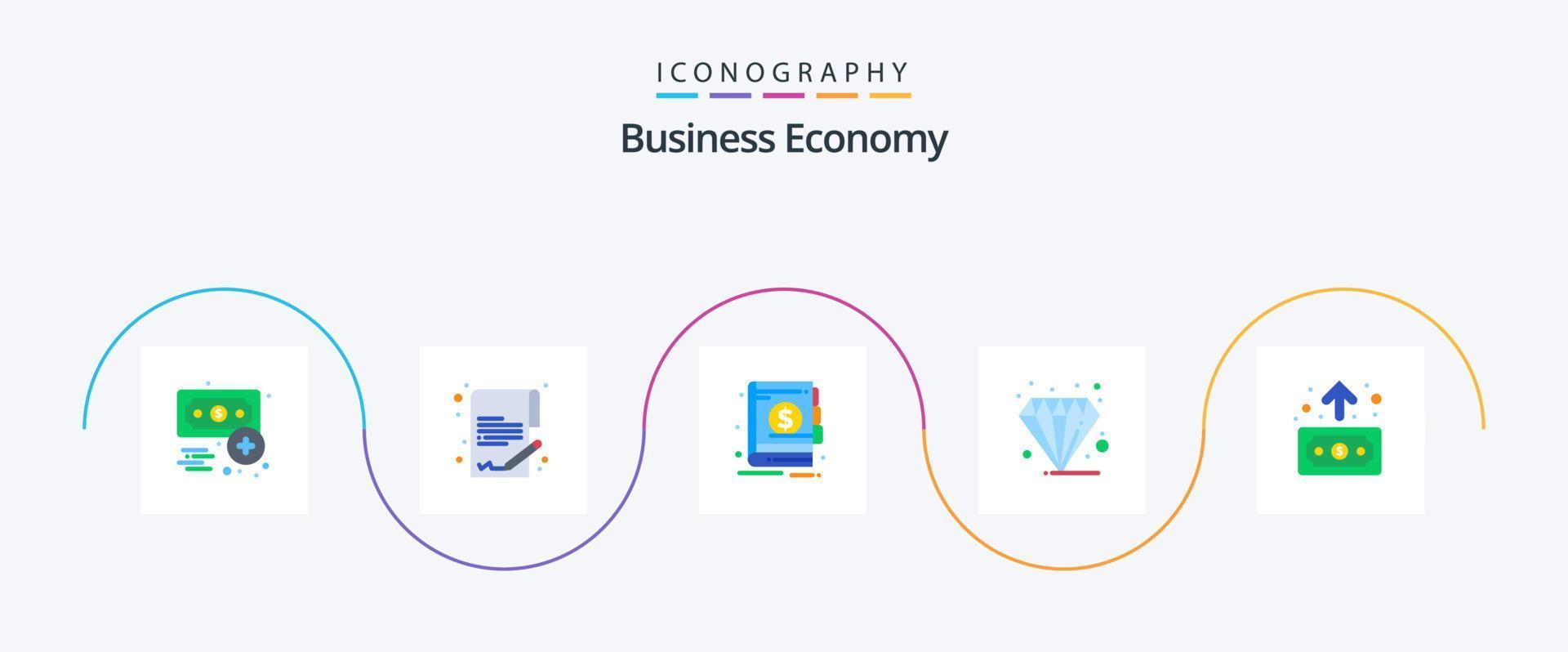 economia piatto 5 icona imballare Compreso economia. pastello. economia. finanza. diamante vettore