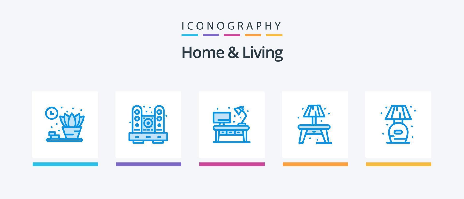 casa e vivente blu 5 icona imballare Compreso In piedi. casa. casa. massa. casa. creativo icone design vettore