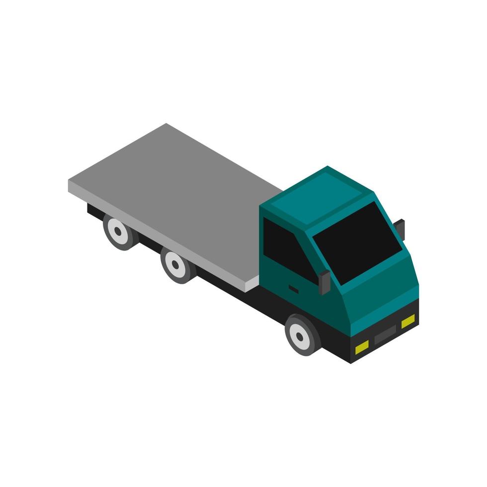camion isometrico su sfondo bianco vettore