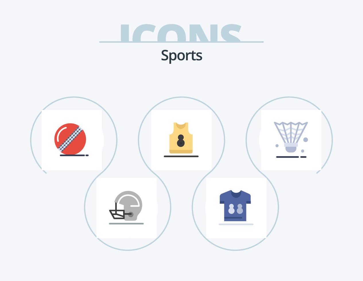 gli sport piatto icona imballare 5 icona design. indumenti. sport. giocatore. camicia. sport vettore