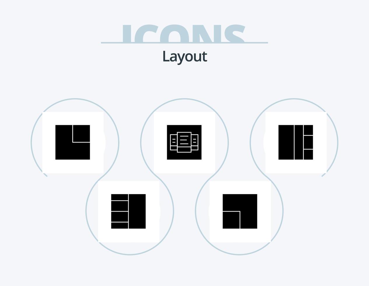 disposizione glifo icona imballare 5 icona design. . scala. vettore