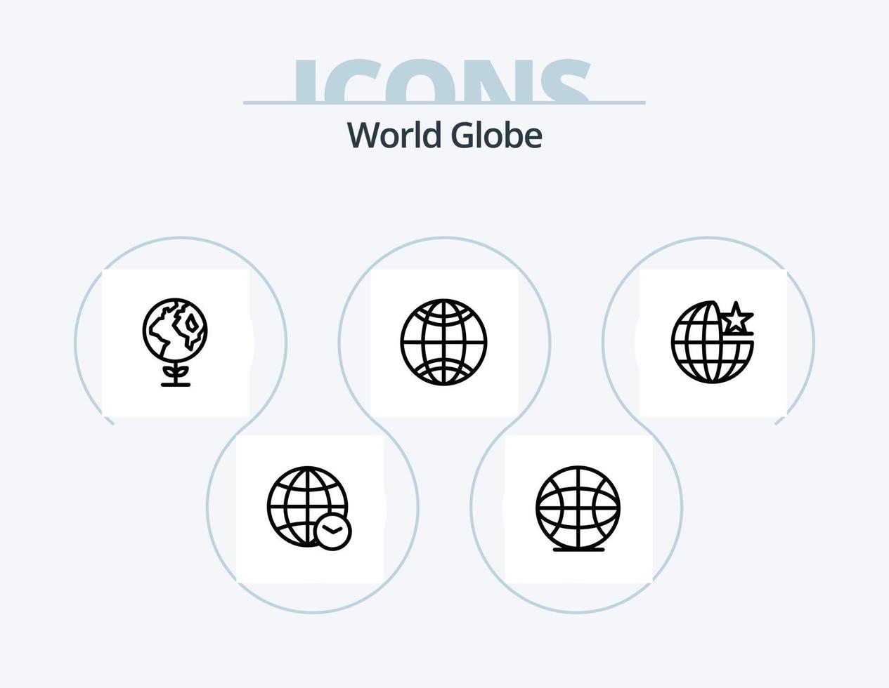 globo linea icona imballare 5 icona design. . ecologia. Internet vettore