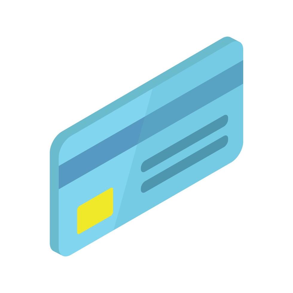 carta di credito isometrica su sfondo bianco vettore