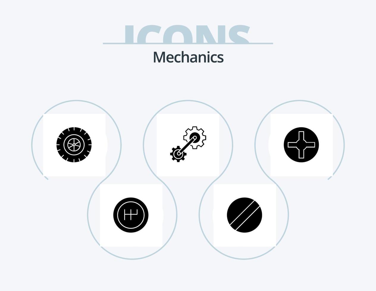 meccanica glifo icona imballare 5 icona design. . ruota dentata. . perno vettore