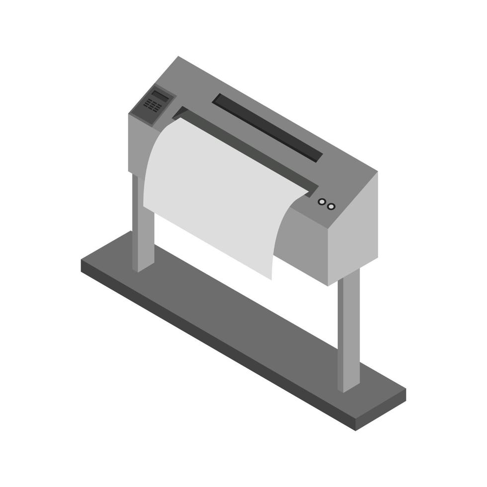 plotter isometrico su sfondo bianco vettore