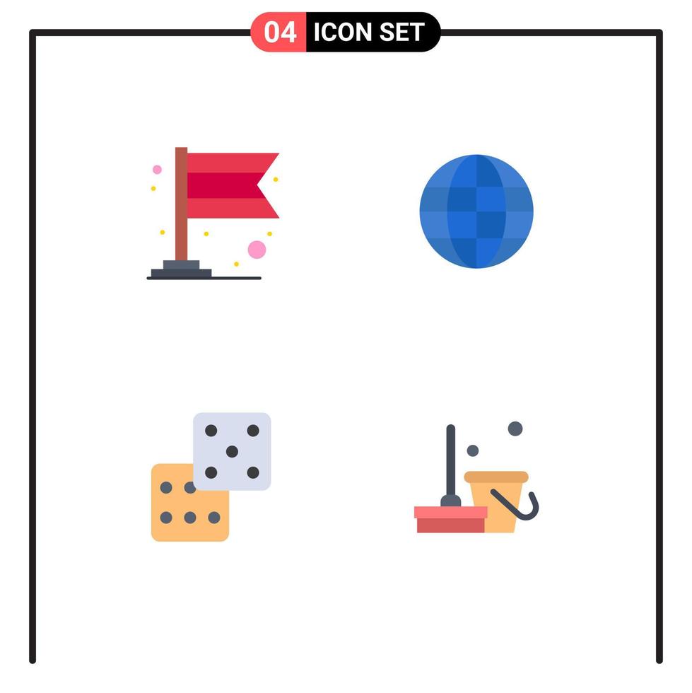 impostato di 4 commerciale piatto icone imballare per bandiera gioco d'azzardo mondo internet pulito modificabile vettore design elementi