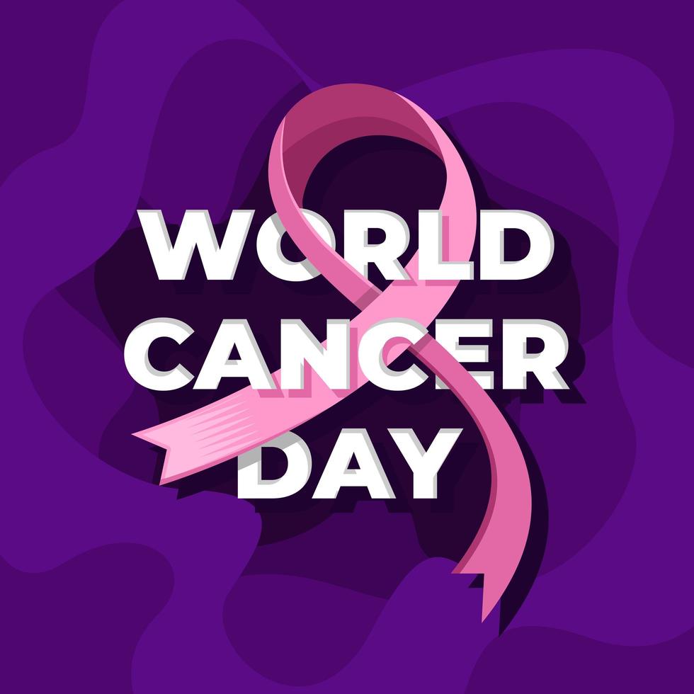 giornata mondiale del cancro con centro del testo vettore