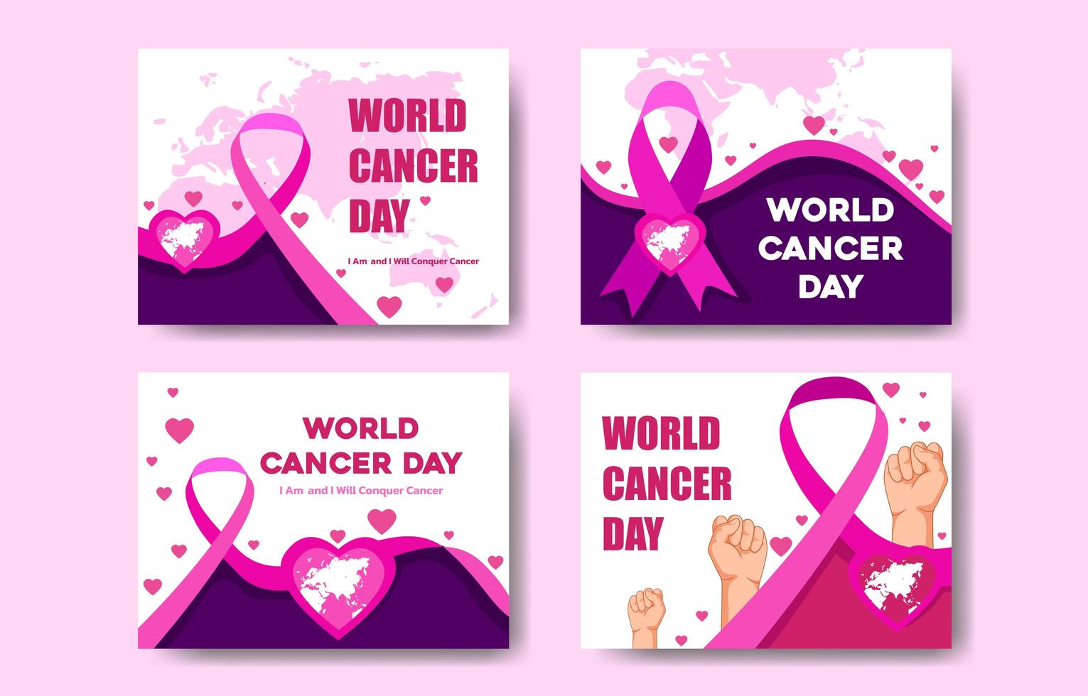 carta della giornata mondiale del cancro vettore