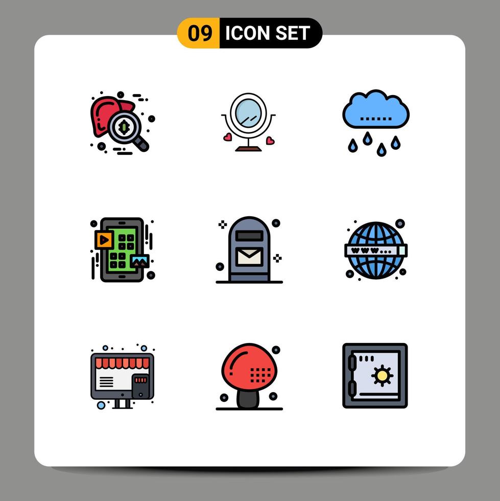 impostato di 9 moderno ui icone simboli segni per scatola ui sentito menù ringraziamento modificabile vettore design elementi