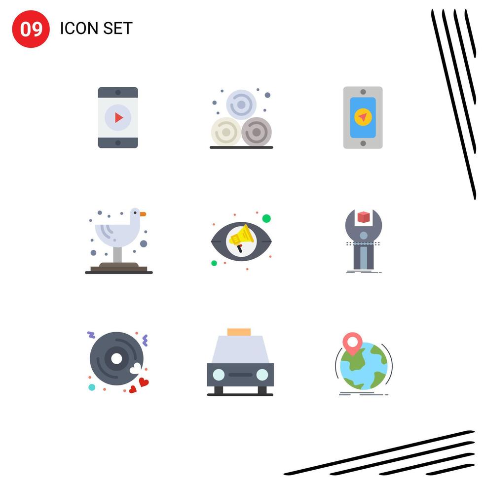 9 creativo icone moderno segni e simboli di sviluppo sdk piovoso visualizzazioni occhio modificabile vettore design elementi