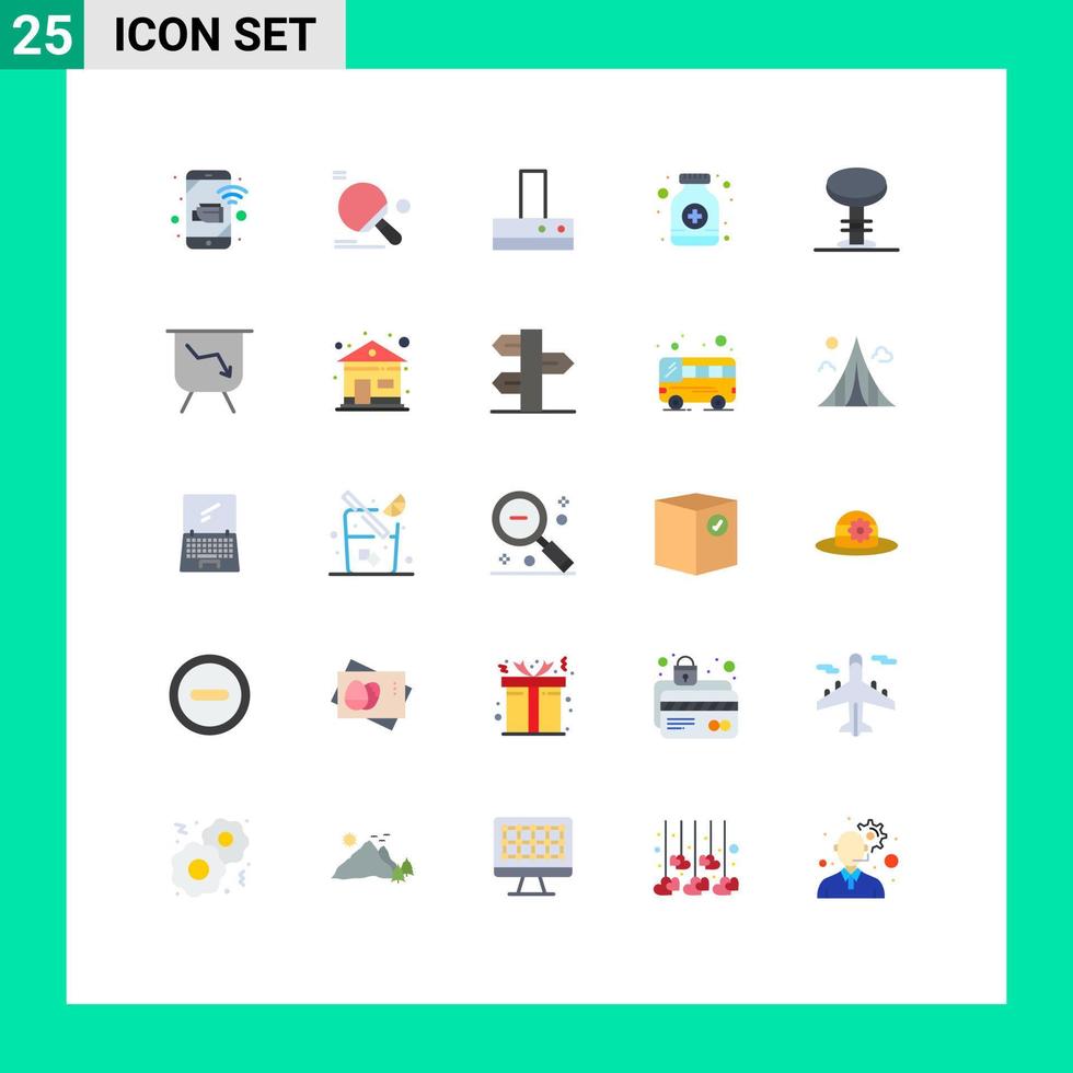 impostato di 25 moderno ui icone simboli segni per bar sciroppo bottiglia ping pong sciroppo cucina modificabile vettore design elementi