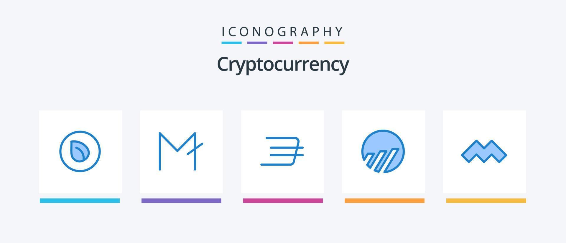 criptovaluta blu 5 icona imballare Compreso criptovaluta. mistero. daxx moneta. crypto moneta. moneta. creativo icone design vettore